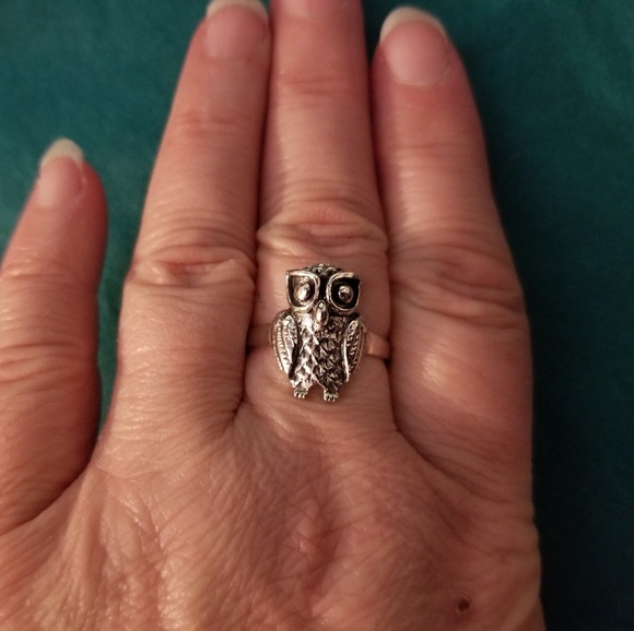 .925 Sterling Silver Owl Ring - Picture 8 of 8